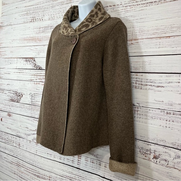 Chiaramente Brown Button Wool Blend Cardigan Sweater - Picture 4 of 14
